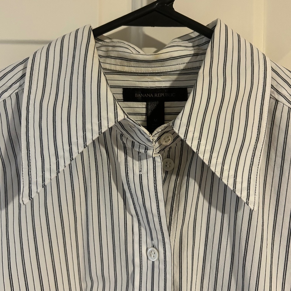 Oversized collar Banana Rep button-down & long cuffs
